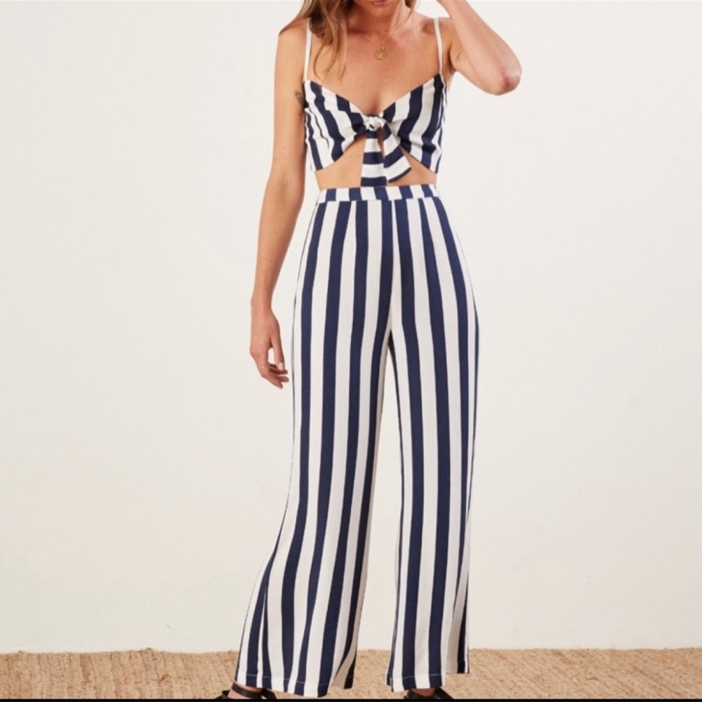 Reformation blue striped set